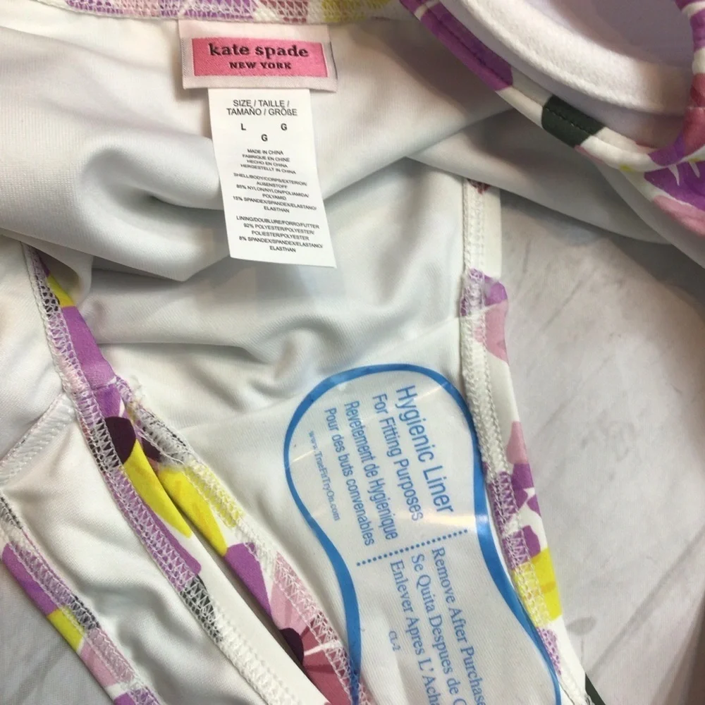 2pc Kate Spade White Floral Cruise Convertible Bikini Set